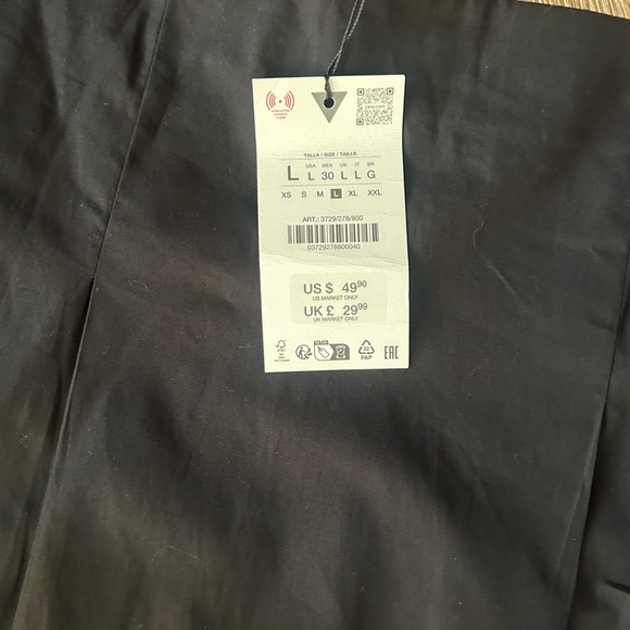 Zara Black Midi Skirt with Pleated A-Line - Picture 6 of 14